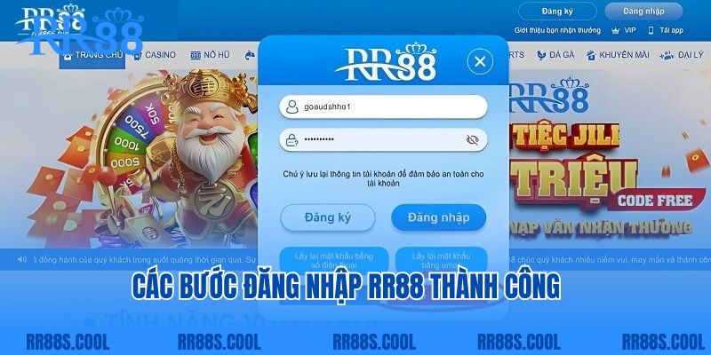 Các bước đăng nhập RR88 thành công